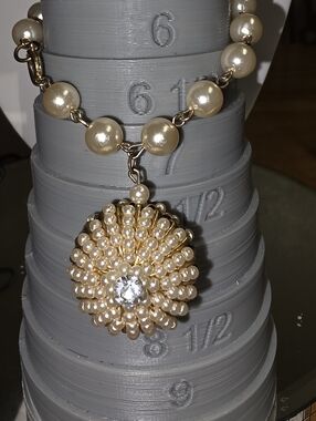 Vintage Hedgehog/Pom Pom Style  Germany Handwired Faux Pearl Bracelet